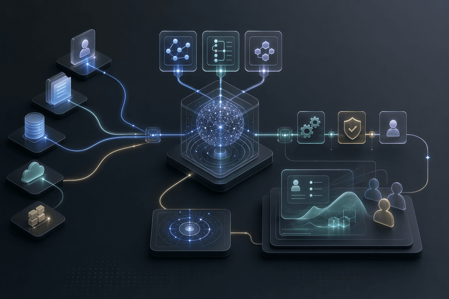 Editorial checklist illustration for hiring an AI agent development company.