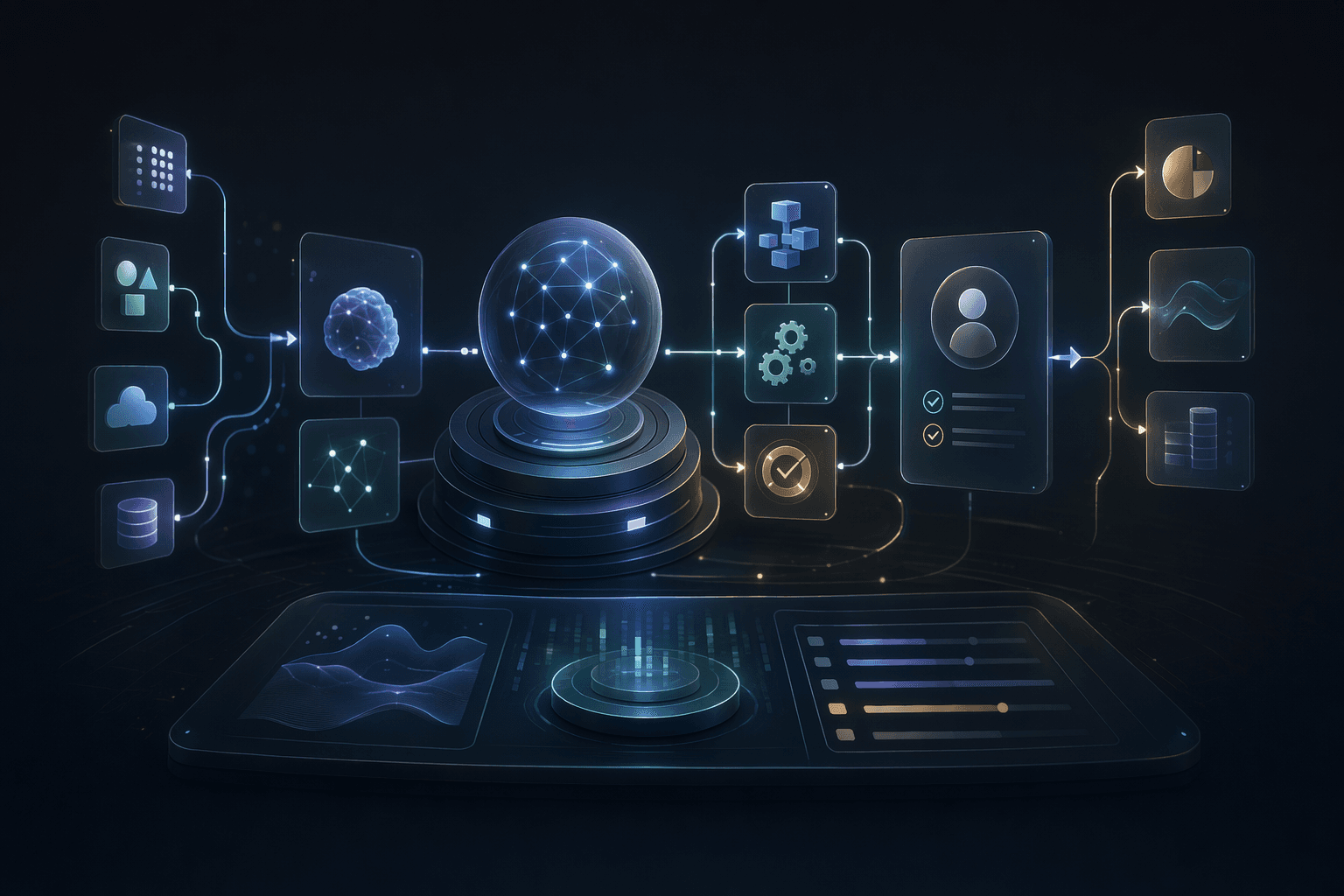Editorial workflow illustration for enterprise AI agent design.