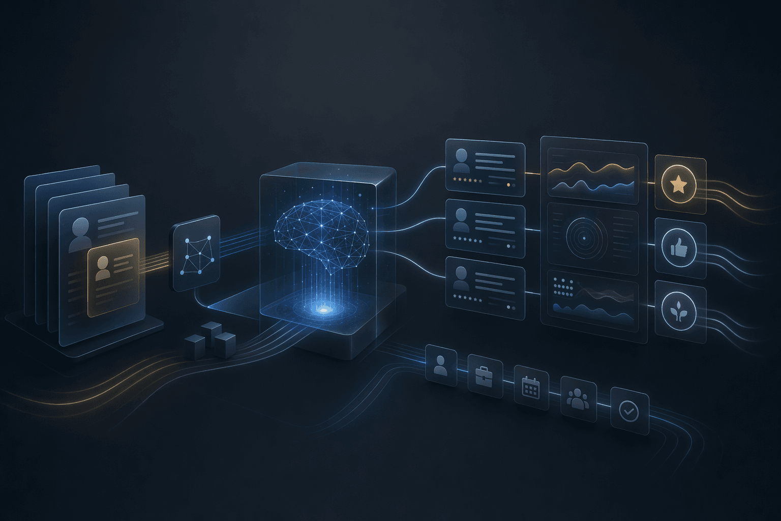 Editorial feedback workflow illustration for AI interview feedback systems.