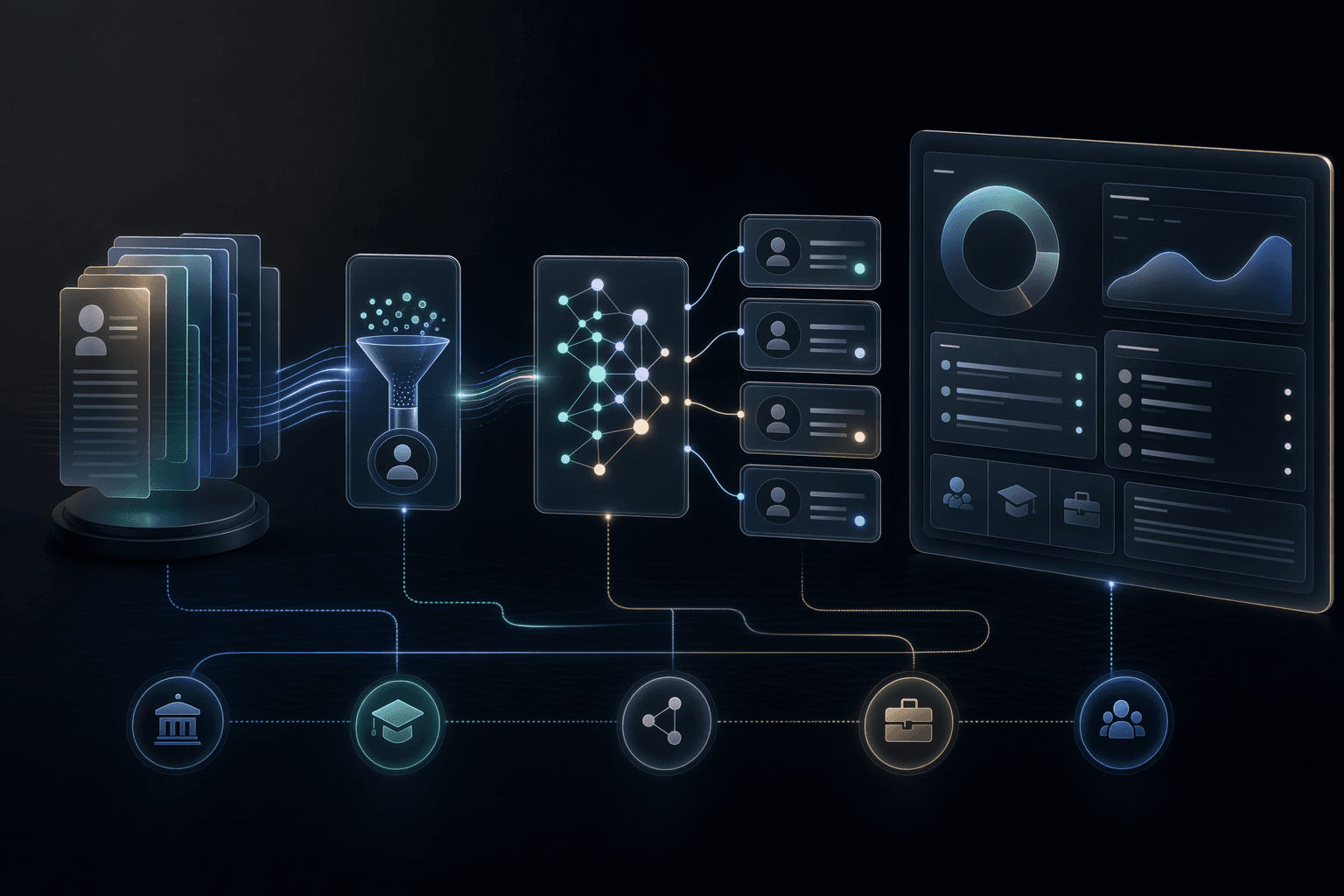 Editorial workflow illustration for AI interview platforms in campus hiring.
