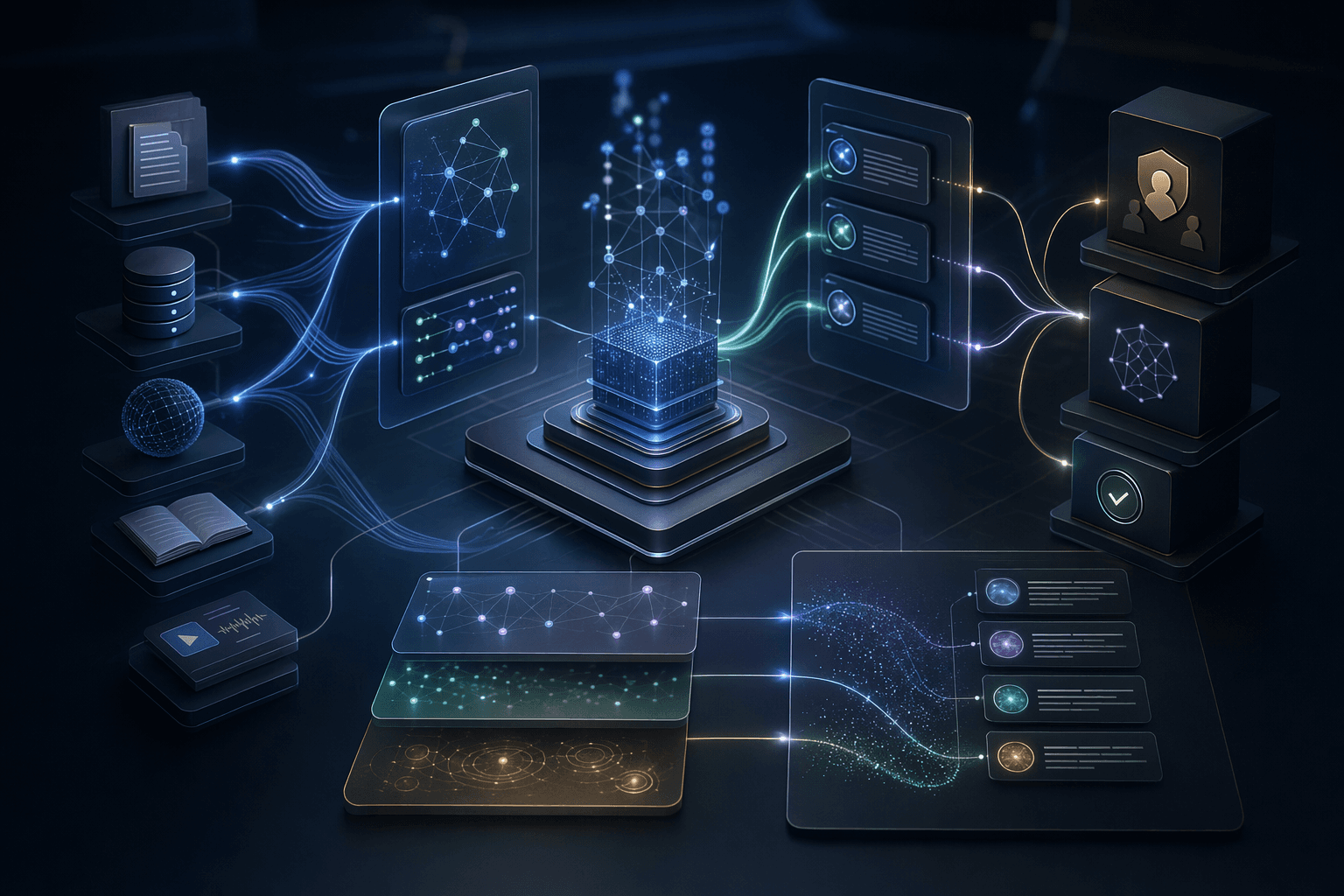 Editorial workflow illustration for enterprise RAG development company evaluation.
