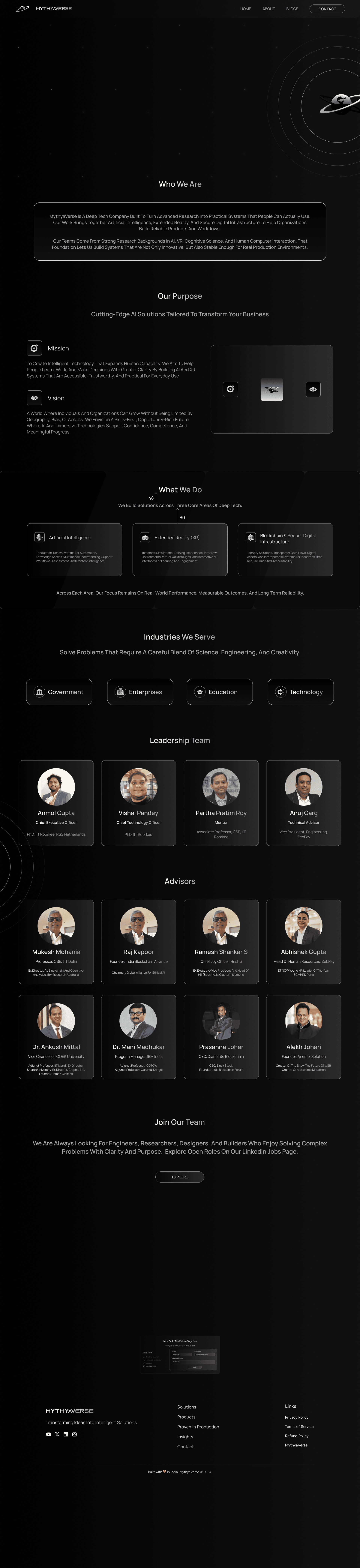 MythyaVerse contact visual used for an article about AI MVP production readiness.