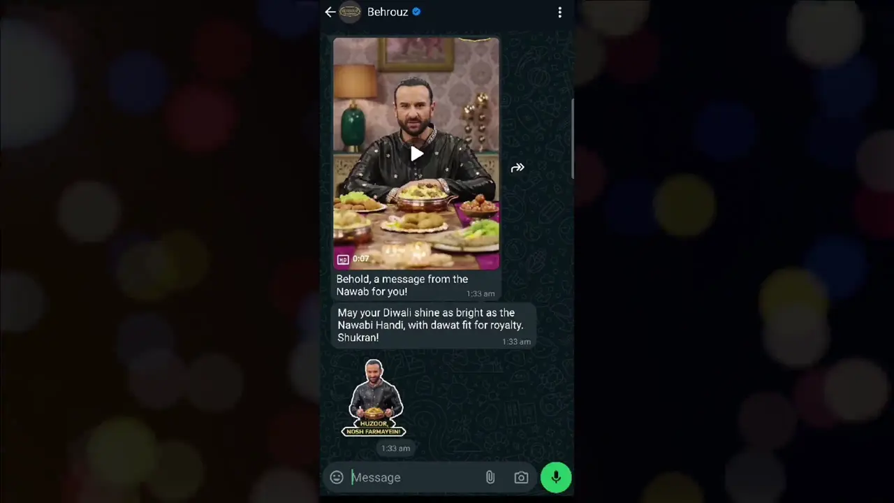 Behrouz AI personalized video campaign thumbnail from the Diwali greeting demo
