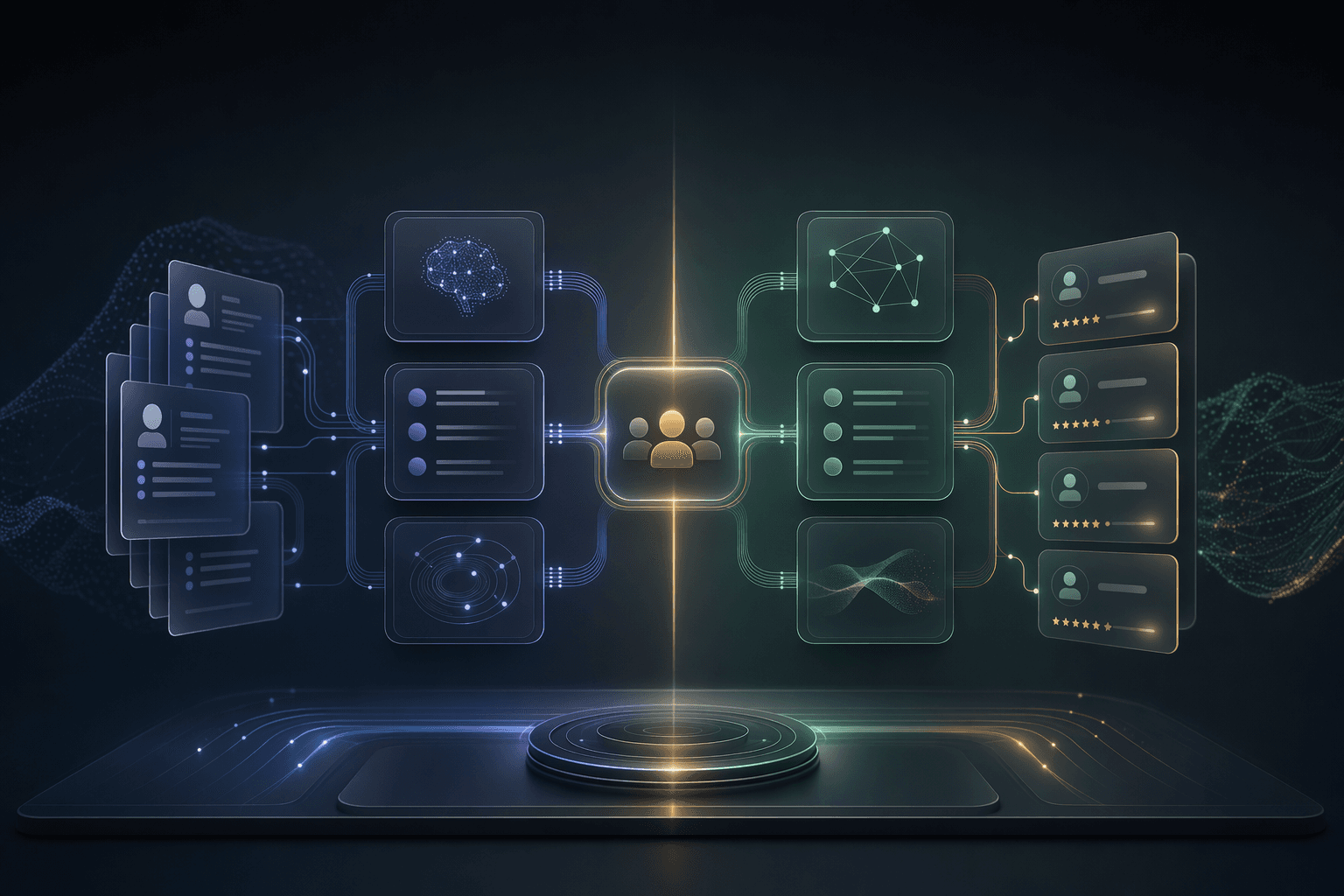 Editorial comparison illustration for VRecruit and iMocha skill assessment platform evaluation.