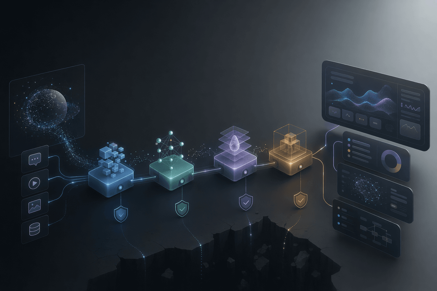 Editorial risk illustration for why AI MVPs fail before production.